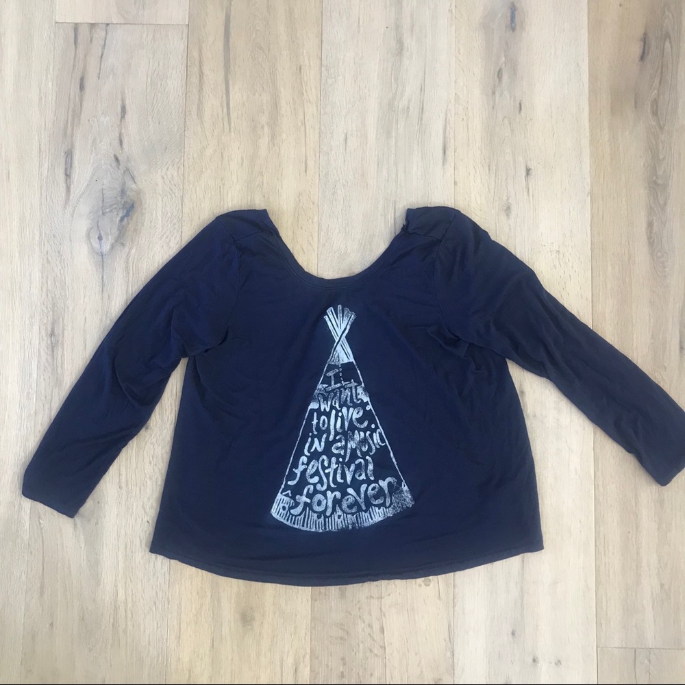 AERIE Navy “Music Festival” Shirt